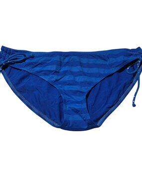American Eagle Blue Striped Bikini Bottoms Size XL Tie Side Swimwear Swimsuit